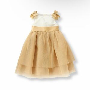 Janie and Jack Cream and Gold Dress Size 6